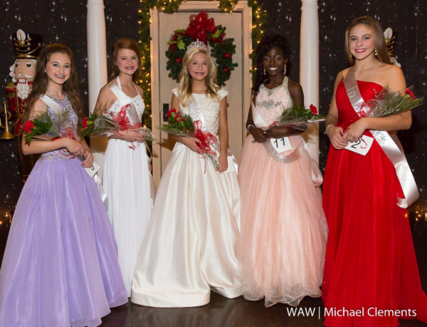 10-2-16 -- Demopolis, Ala. -- Molly Katherine Harrison (center) was crowned Miss Junior COTR tonight at the Demopolis Civic Center. Members of her court are (l-r) third alternate Cassidy Claire Crawford, first alternate Abby Grace Cameron, Miss Harrison, second alternate LaCher Gray and fourth alternate Megan Lindsey Roe.