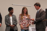 Lauren Boone, center, was recognized by the Demopolis BOE. (WAW | Jan McDonald)